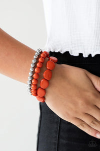 Paparazzi Accessories-Color Venture - Orange Stretch Bracelets
