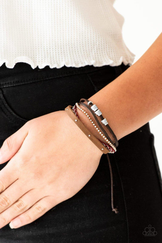 Paparazzi-Accessories Day-Trip Trotter - Red Urban Bracelet - jewelrybybretta
