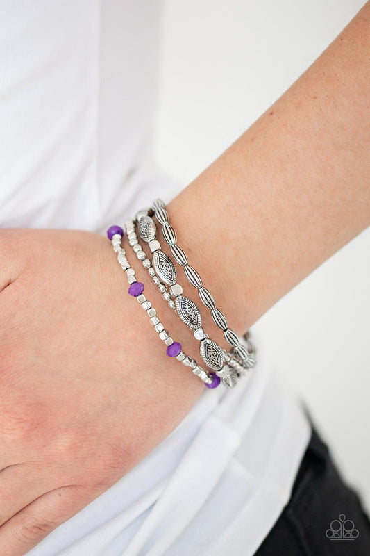 Paparazzi Accessories  Full Of WANDER - Purple Bracelets - jewelrybybretta