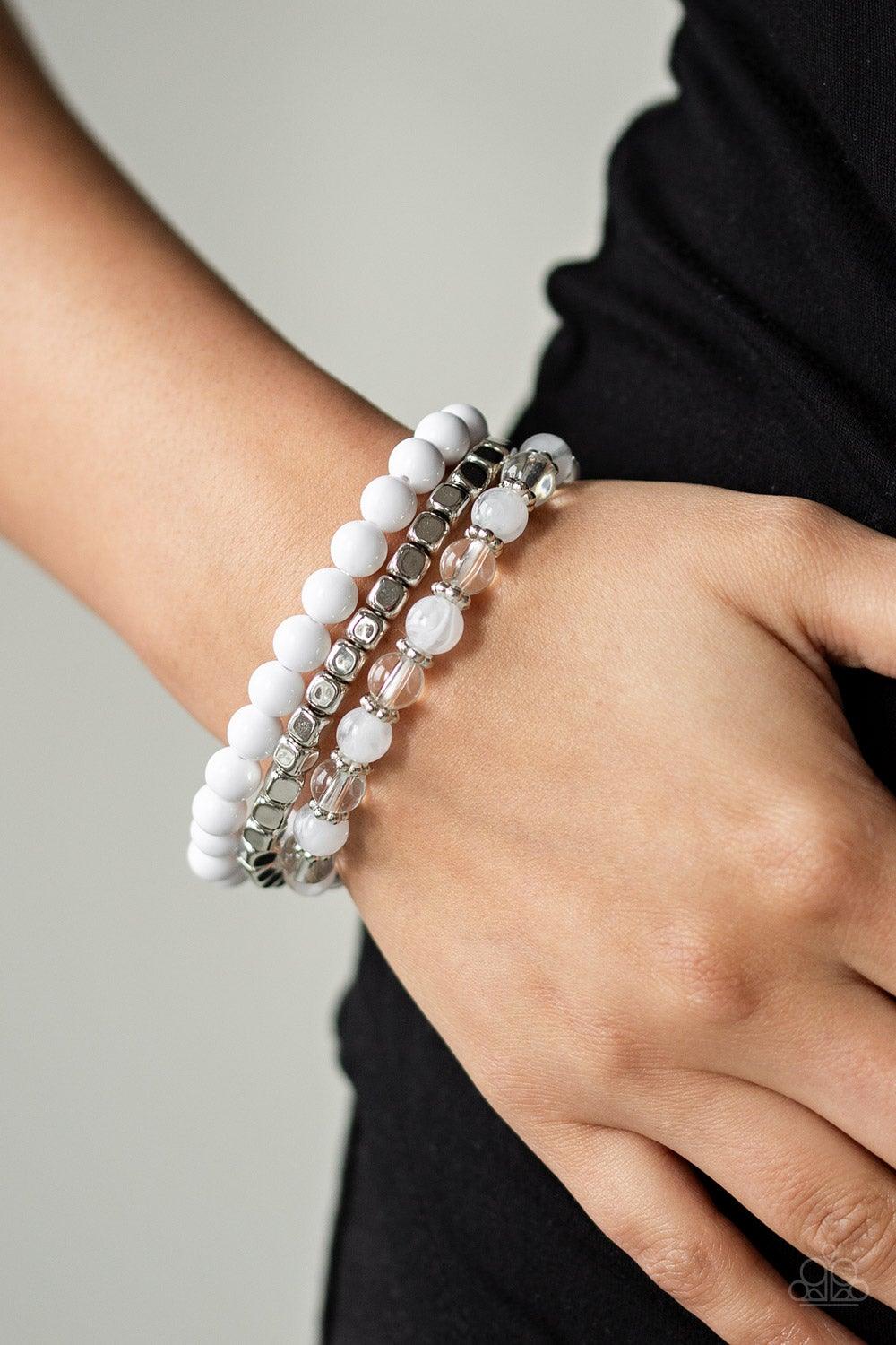 Paparazzi Accessories Globetrotter Glam - White Bracelet - jewelrybybretta