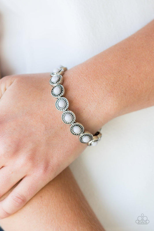 Paparazzi Accessories-Globetrotter Goals - Silver Stretch Bracelet