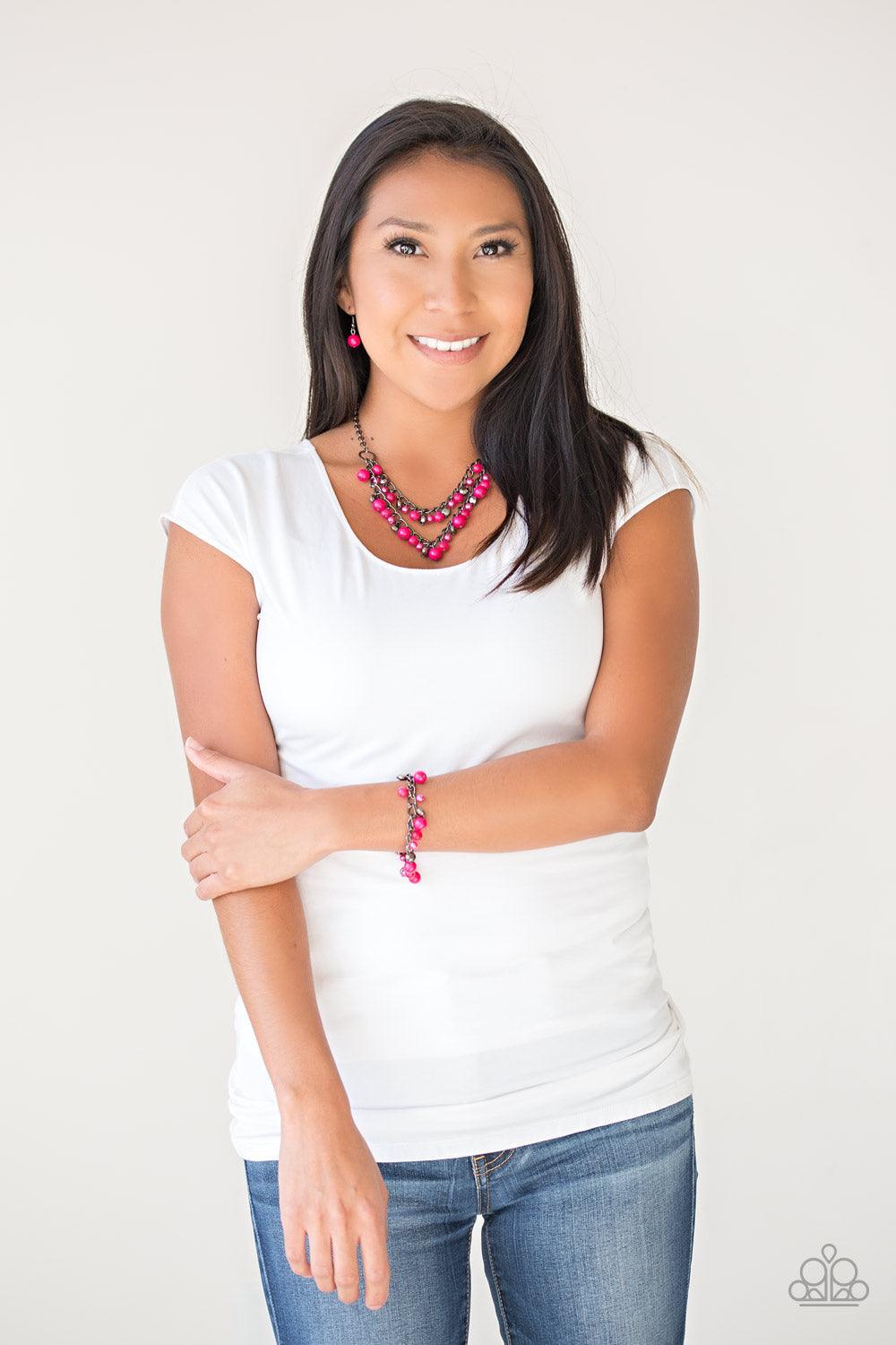 Paparazzi Accessories-Hold My Drink - Pink Bracelet