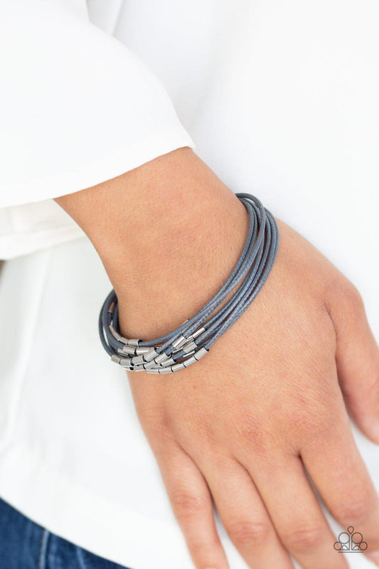 Paparazzi Accessories-Lay Low - Silver Magnetic Bracelet