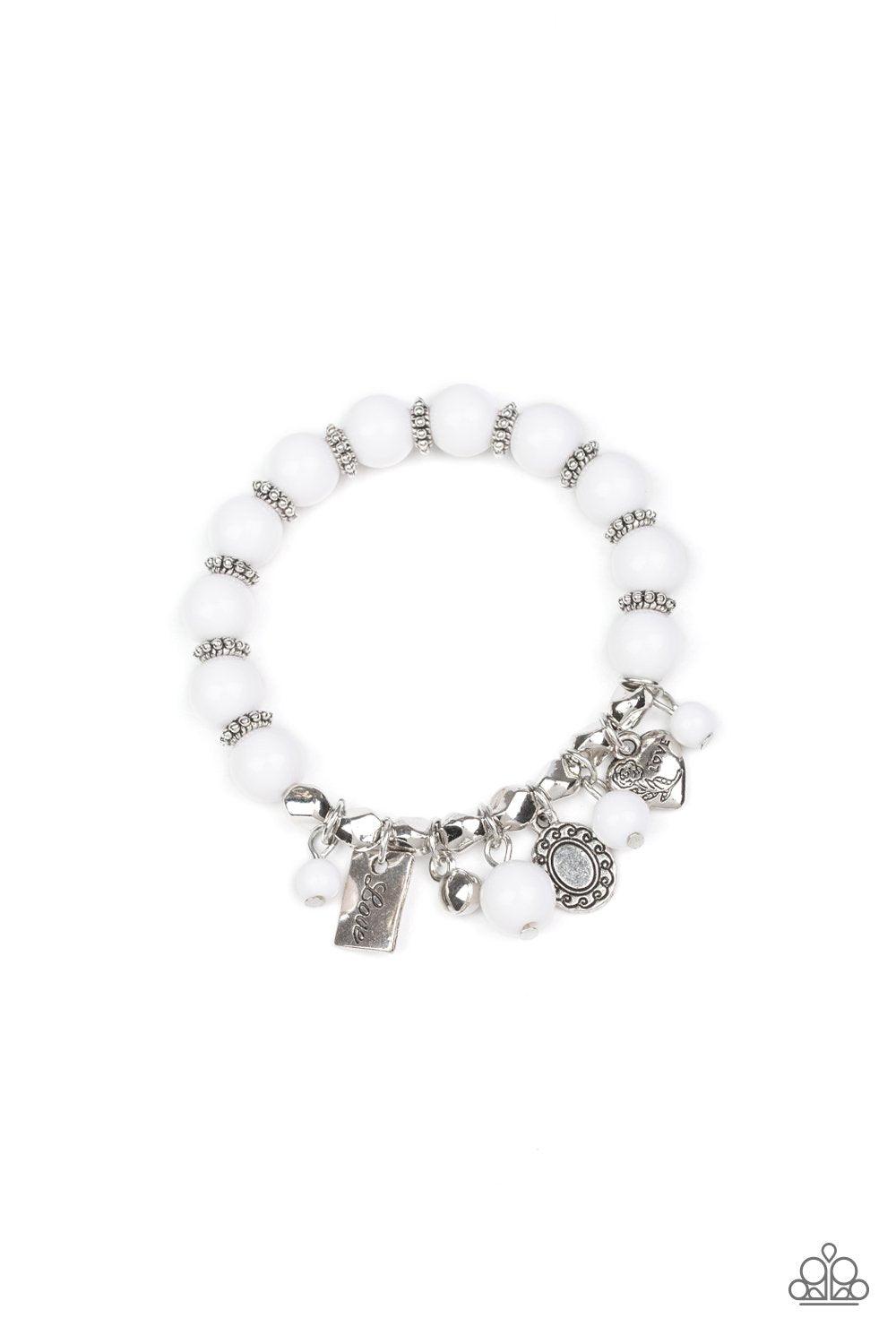 Paparazzi Accessories-One True Love - White Bracelet