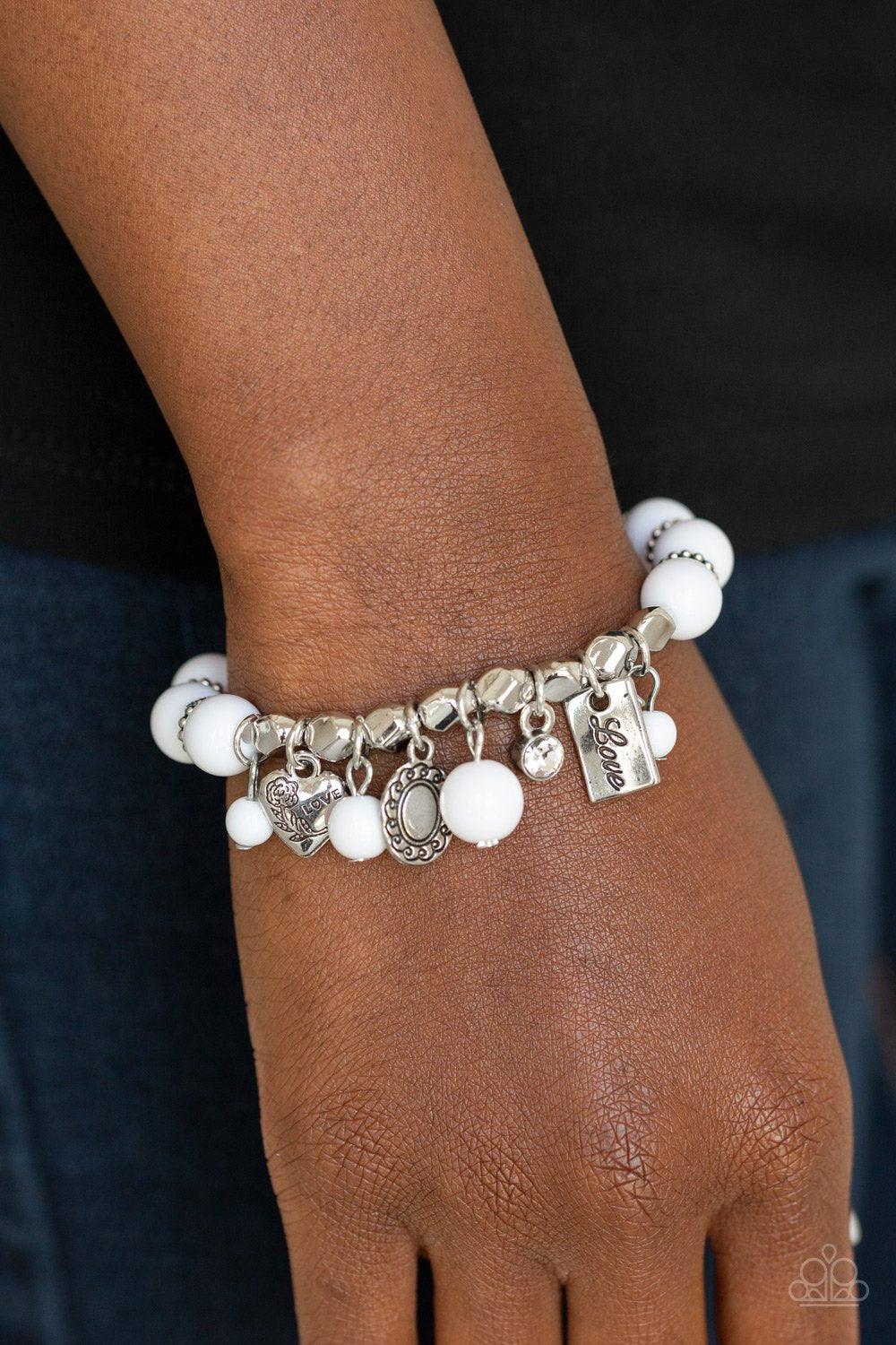 Paparazzi Accessories-One True Love - White Bracele