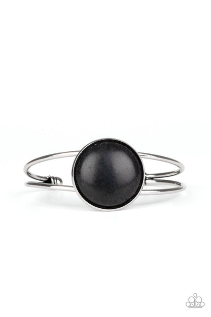 Paparazzi Accessoriess-Sandstone Serenity - Black Cuff Bracelet - jewelrybybretta