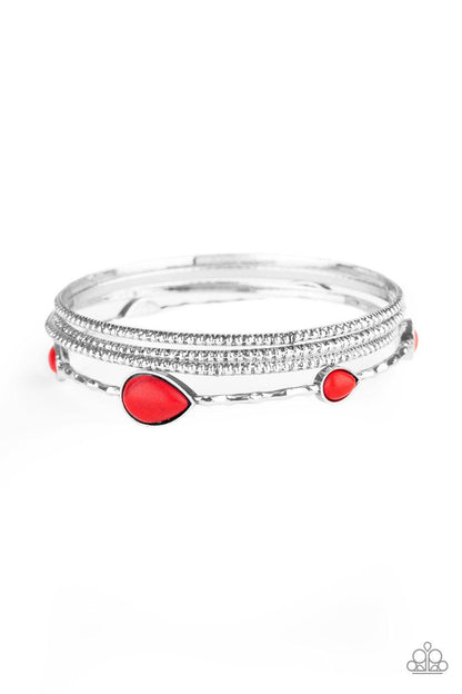 Paparazzzi Accessories-Sandstone Storm - Red Bracelets - jewelrybybretta