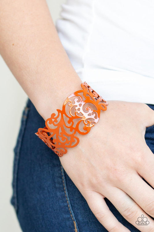 Paparazzi Accessories-VINE and Dash - Orange Bracelet - jewelrybybretta