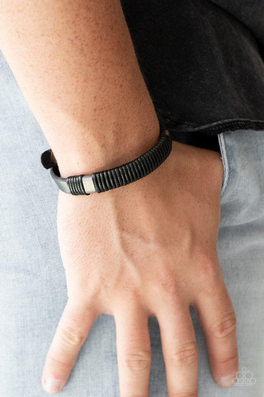 Paparazzi Accessories-What Happens On The Road... - Black Urban Bracelet - jewelrybybretta