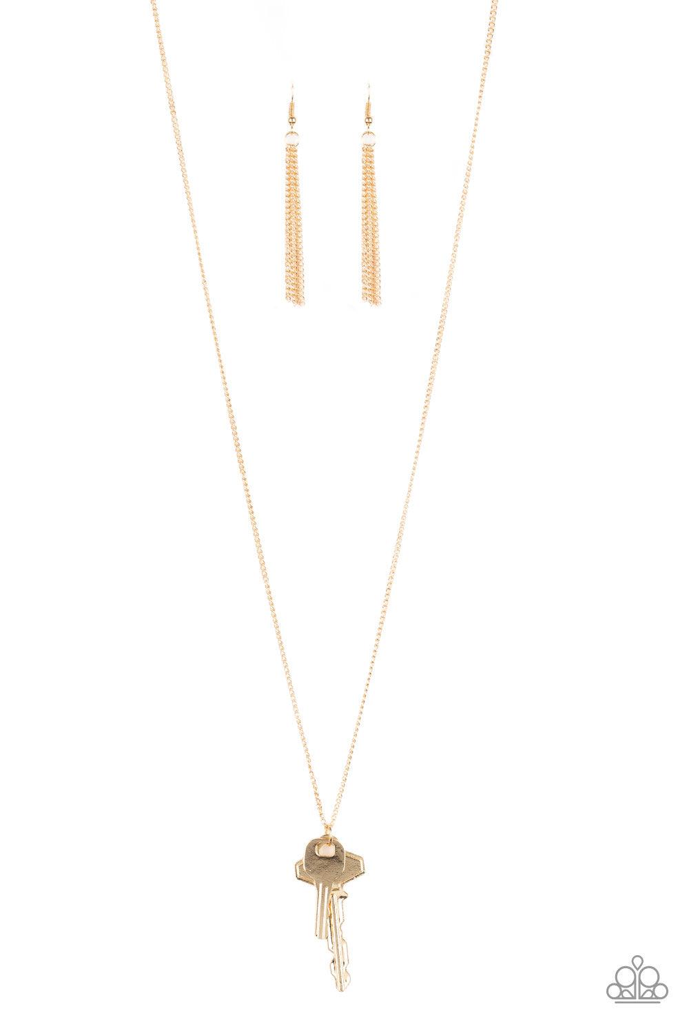 Paparazzi Accessories-The Keynoter - Gold Necklace - jewelrybybretta