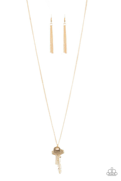 Paparazzi Accessories-The Keynoter - Gold Necklace - jewelrybybretta