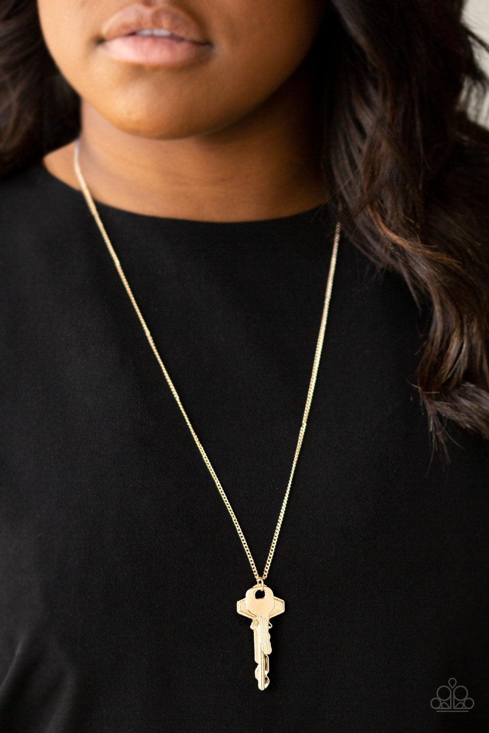 Paparazzi Accessories-The Keynoter - Gold Necklace - jewelrybybretta
