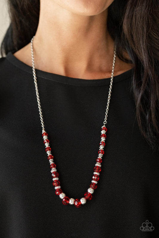 Paparazzi Accessories-Stratosphere Sparkle - Red Necklace - jewelrybybretta