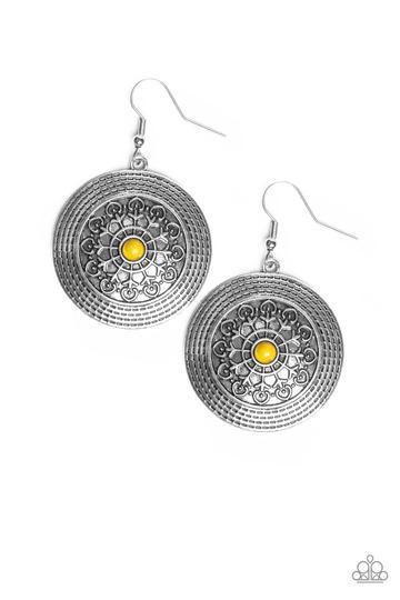 Paparazzi Accessories- Karma Drama - Yellow Earrings