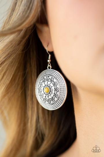 Paparazzi Accessories- Karma Drama - Yellow Earrings
