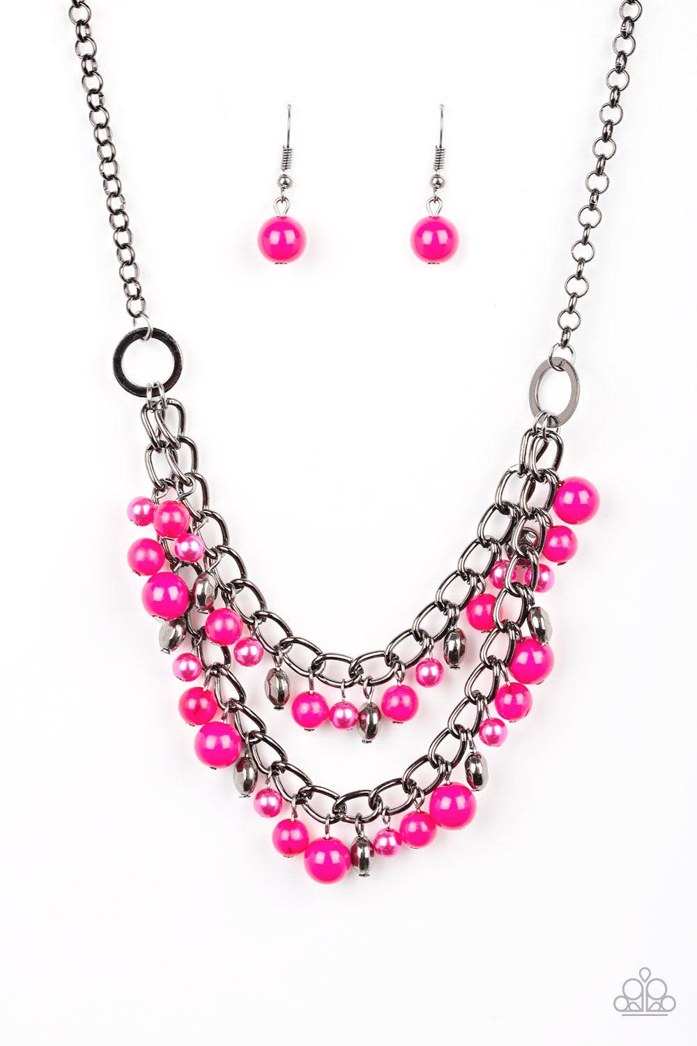 Paparazzi Accessories-Watch Me Now - Pink Necklace