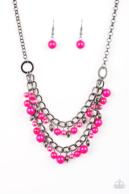 Paparazzi Accessories-Watch Me Now - Pink Necklace