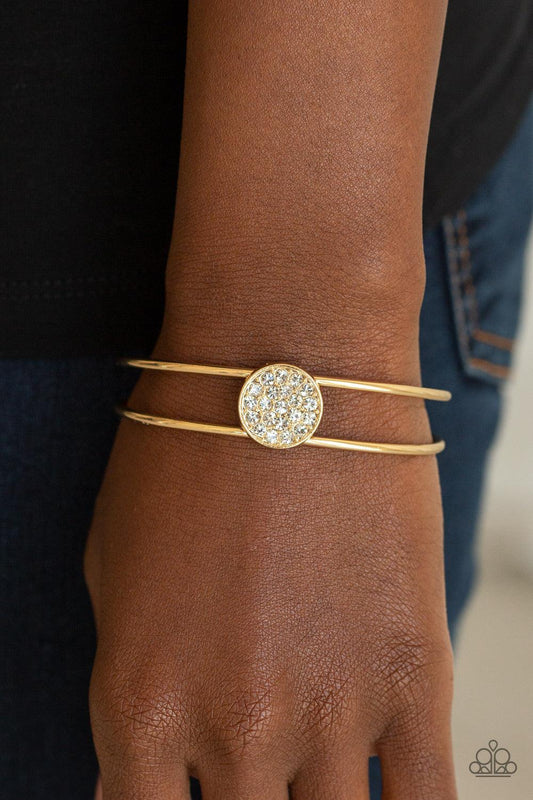 Dial Up The Dazzle Gold Cuff Bracelet - Jewelry by Bretta