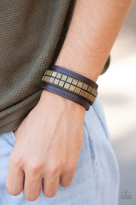 Engine Room Brown Leather Bracelet - Jewelry by Bretta
