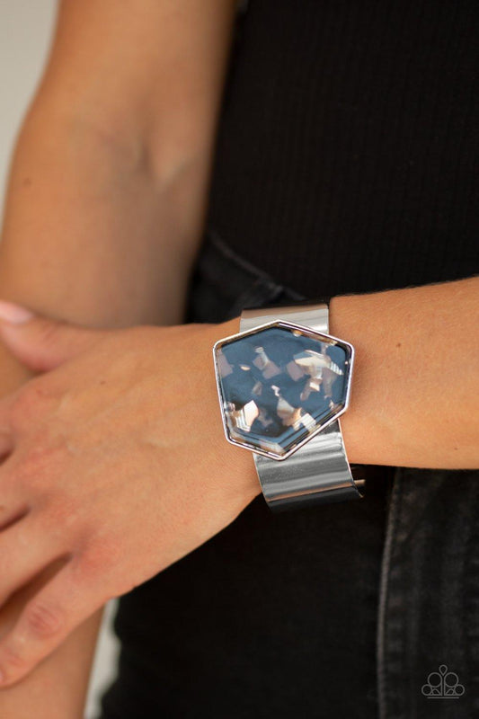 Paparazzi Accessories-GEO-ing The Distance - Black Cuff Bracelet