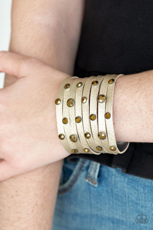 Paparazzi Accessories-Go-Getter Glamorous - Brass Wrap Bracelet