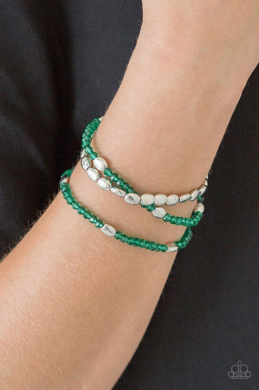 Paparazzi Accessories-Hello Beautiful - Green Stretch Bracelets