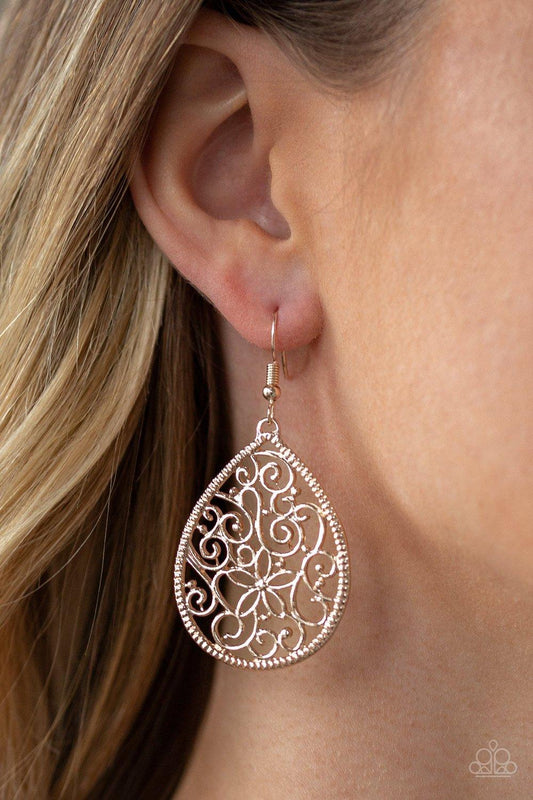 Accessories-Im Doing VINE - Rose Gold Earrings - jewelrybybretta