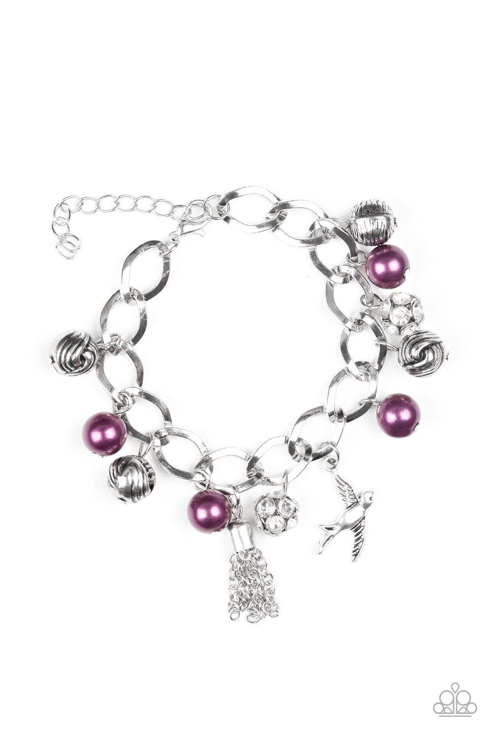 Paparazzi Accessories-Lady Love Dove - Purple Bracelet - jewelrybybretta