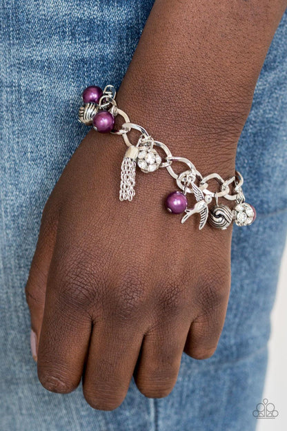 Paparazzi Accessories-Lady Love Dove - Purple Bracelet - jewelrybybretta