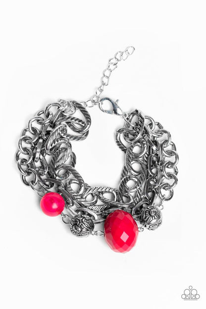 Paparazzi Accessories-Mega Malibu - Pink Bracelet - jewelrybybretta