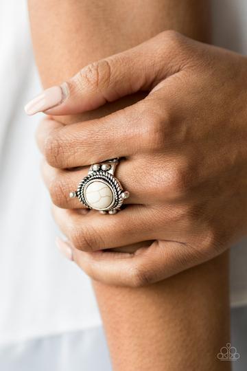 Paparazzi Accessories- Prone To Wander - White Ring