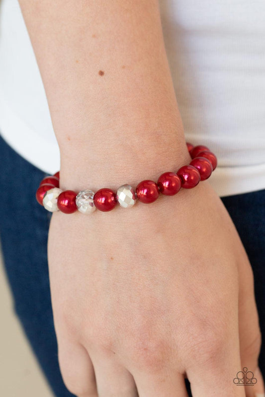 Paparazzi Accessories-Really Resplendent - Red Stretch Bracelets