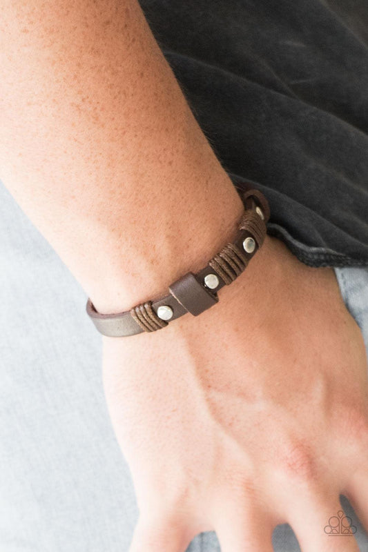 Paparazzi Accessories-Road Burner - Brown Urban Bracelet - jewelrybybretta