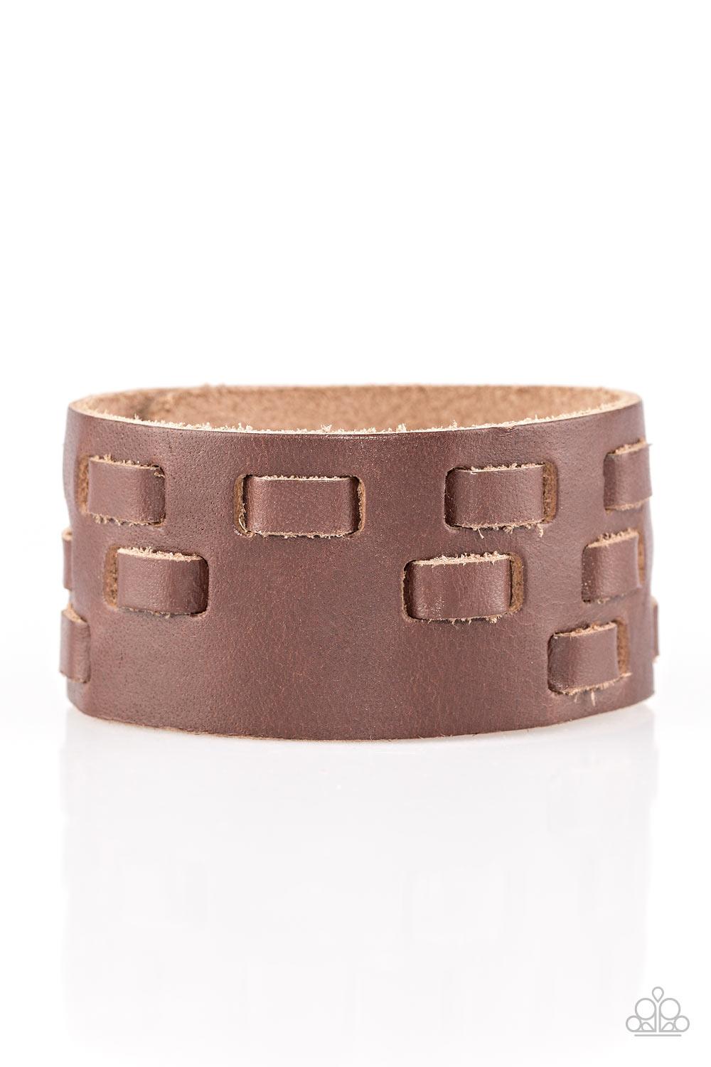 Paparazzi Accessories- Rodeo Rampage - Brown Urban Bracelet - jewelrybybretta