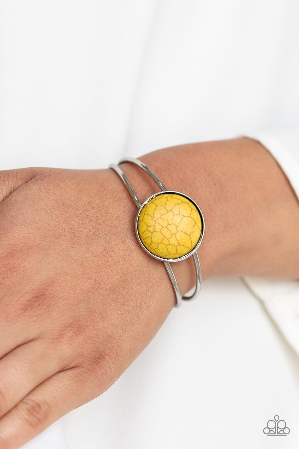 Paparazzi Accessories-Sandstone Serenity - Yellow Bracelet - jewelrybybretta