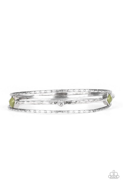 Paparazzi Accessories-Sunset Fusion - Green Bangle Bracelets - jewelrybybretta