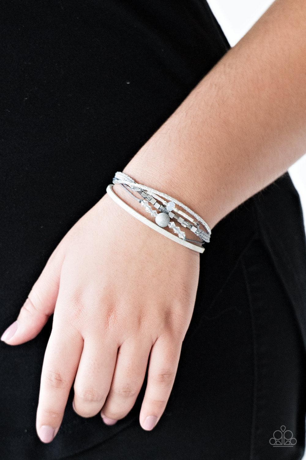 Paparazzi Accessories-Take A SPACEWALK - Silver Urban Bracelet - jewelrybybretta
