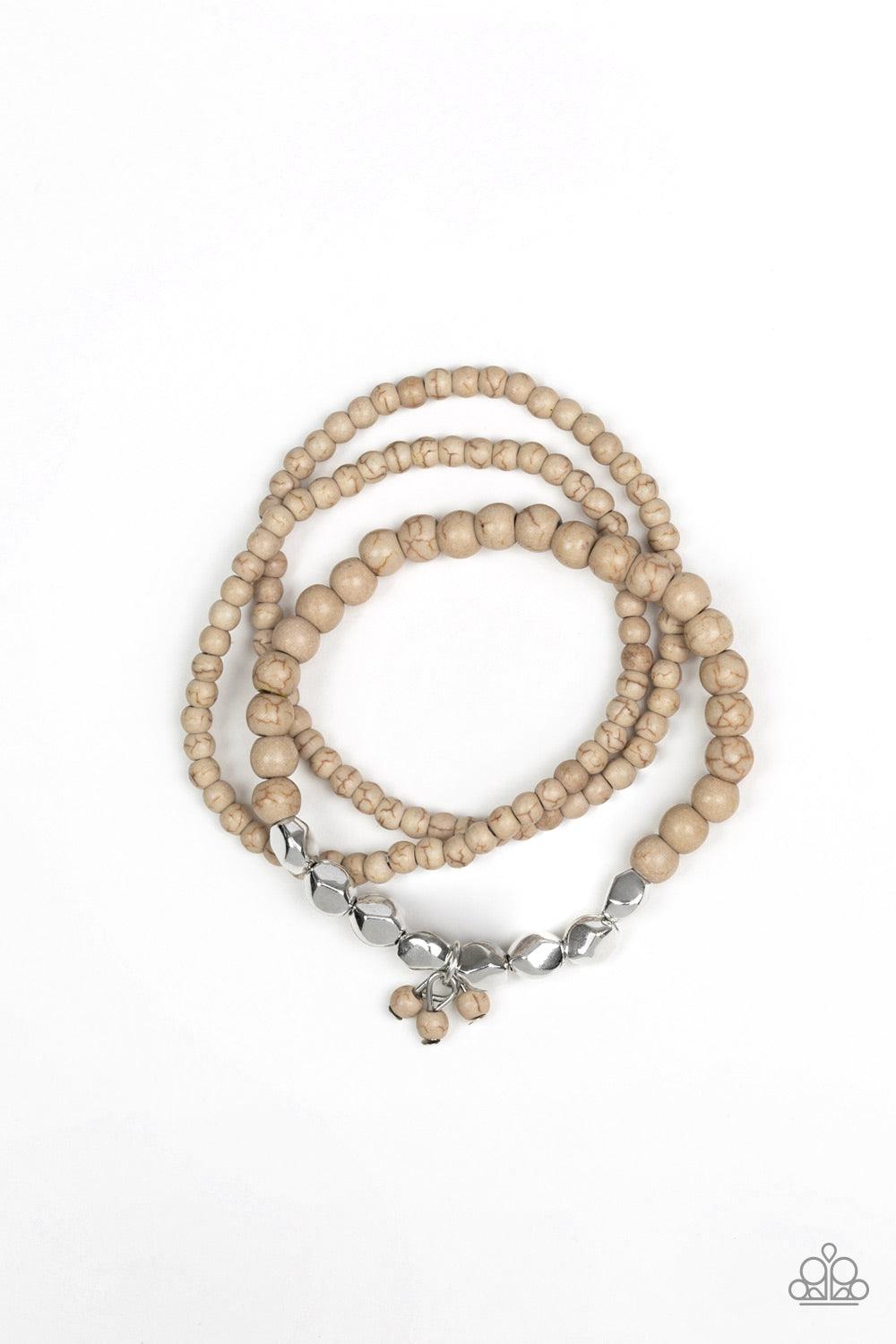 Paparazzi Accessories-Tour de Tranquility - Brown Bracelet - jewelrybybretta