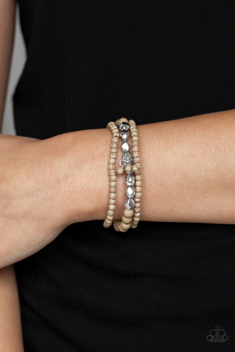 Paparazzi Accessories-Tour de Tranquility - Brown Bracelet - jewelrybybretta