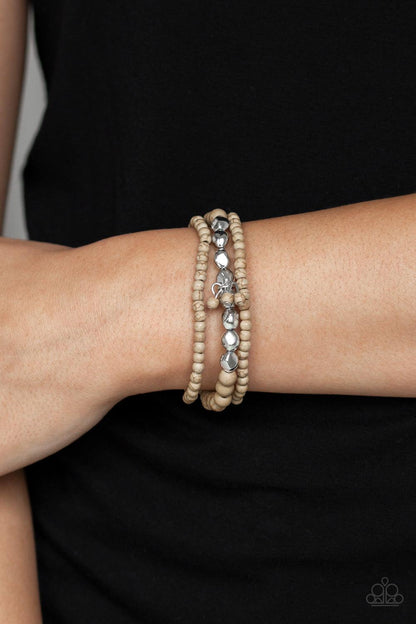 Paparazzi Accessories-Tour de Tranquility - Brown Bracelet - jewelrybybretta