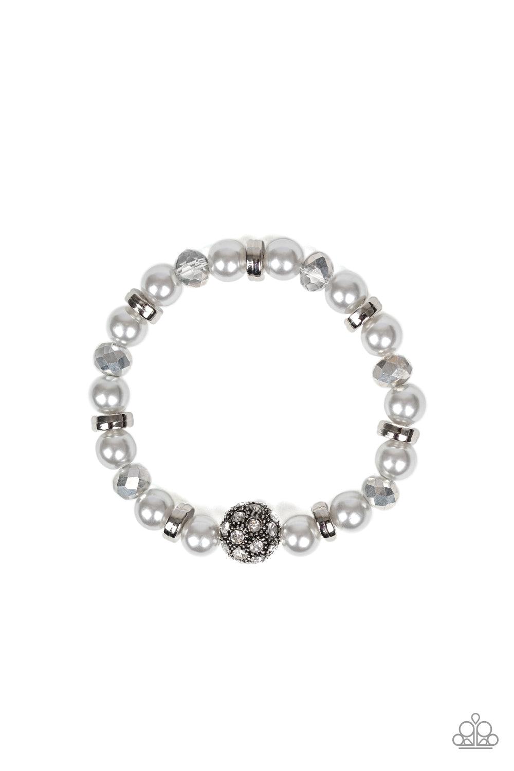 Paparazzi Accessories-Twinkling Timelessness - Silver Stretch Bracelet