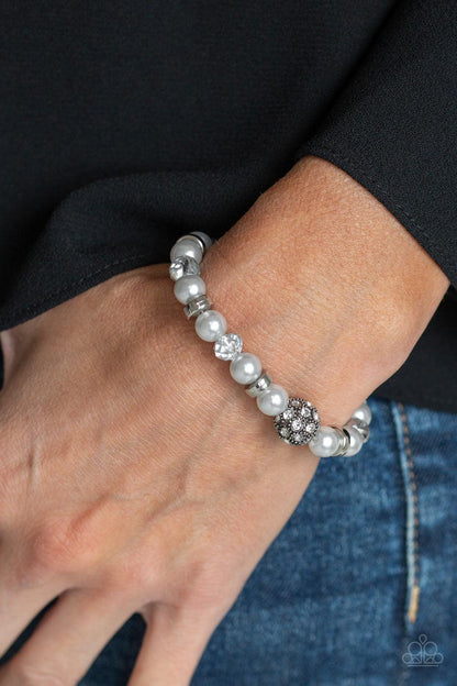 Paparazzi Accessories-Twinkling Timelessness - Silver Stretch Bracelet