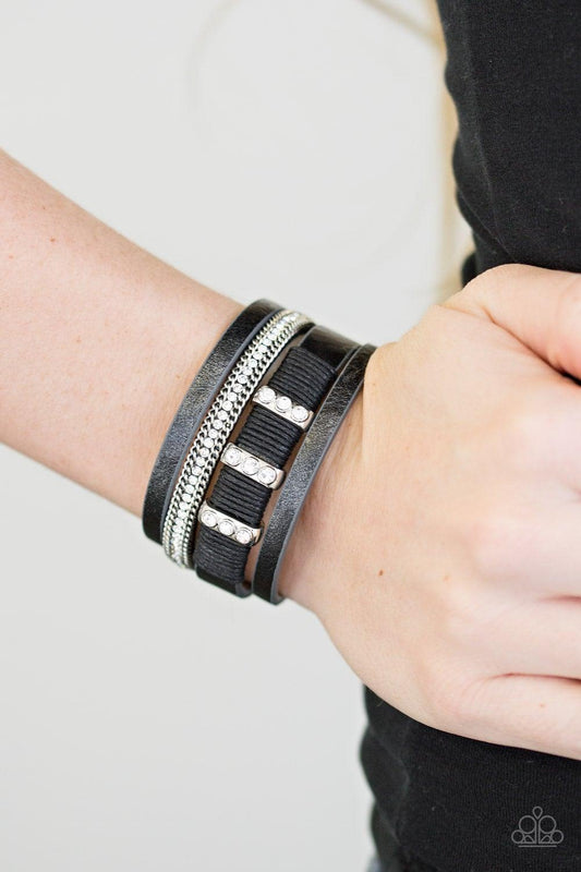 Paparazzi Accessories-FAME Night - Black Bracelet