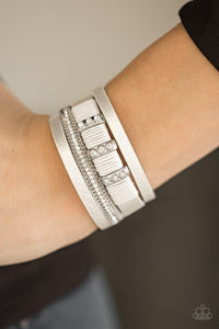 Paparazzi AccessoriesFAME Night - White Bracelet