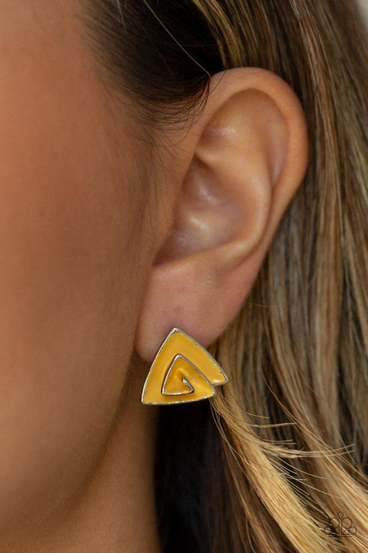 Paparazzi Accessories-On Blast - Yellow Earrings