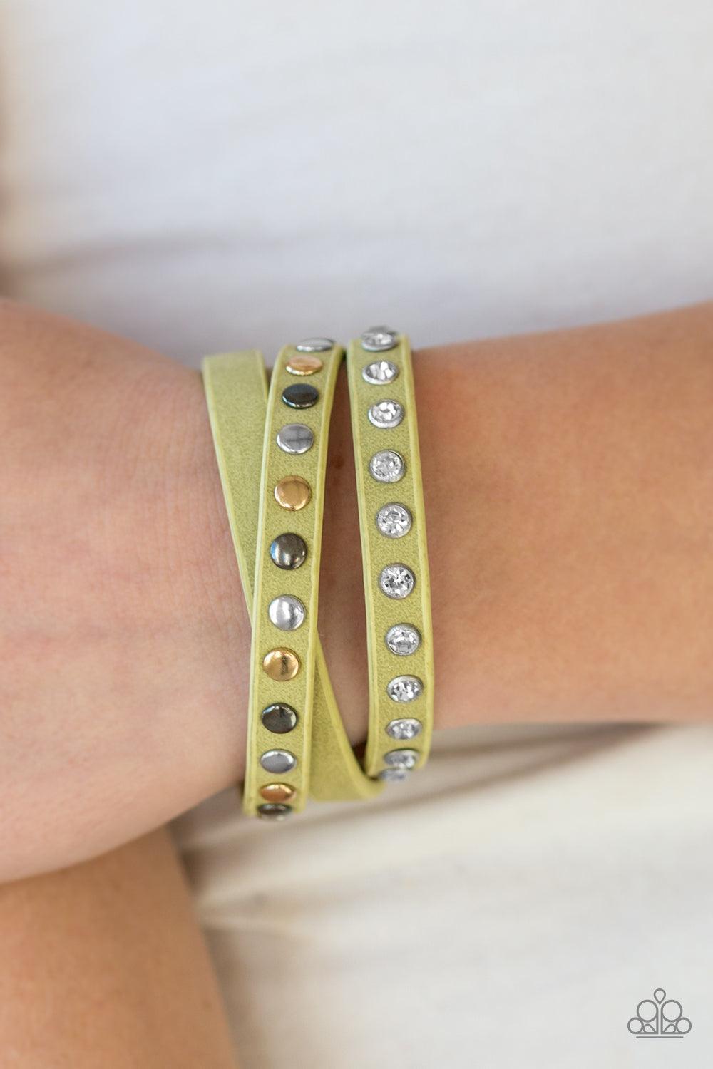 Paparazzi Accessories-Catwalk Casual - Green Wrap Bracelet