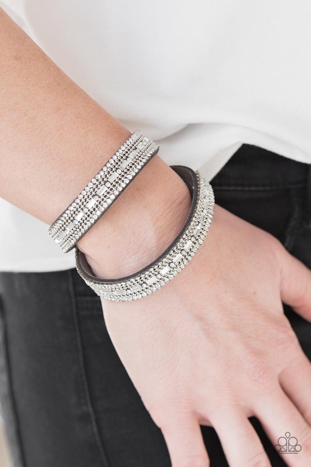 Paparazzi Accessories-Shimmer and Sass - Silver Bracelet