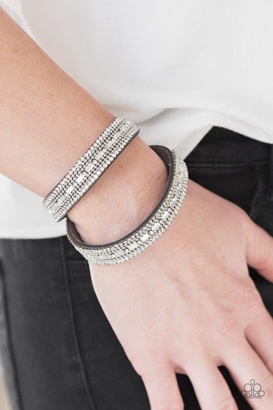 Paparazzi Accessories-Shimmer and Sass - Silver Bracelet