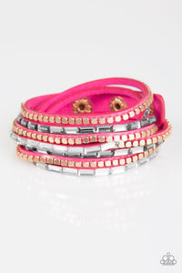 Paparazzi Accessories-This Time With Attitude - Pink Bracelet
