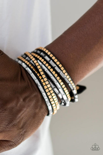 Paparazzi Accessories-This Time With Attitude - Black Bracelet